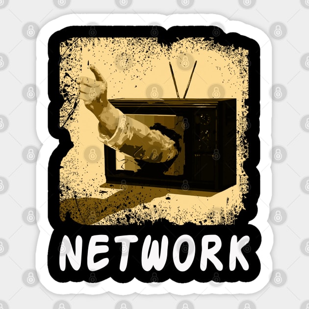 Prophetic NETWORKs Threads Tees Inspired by Howard Beale, Wear the Words of Media Revolution Sticker by JaylahKrueger
